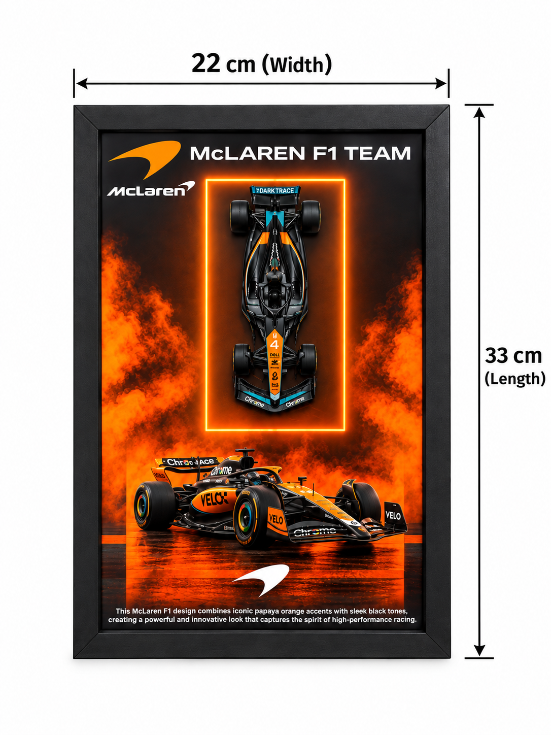 Orange F1 3D Car Frame – A4