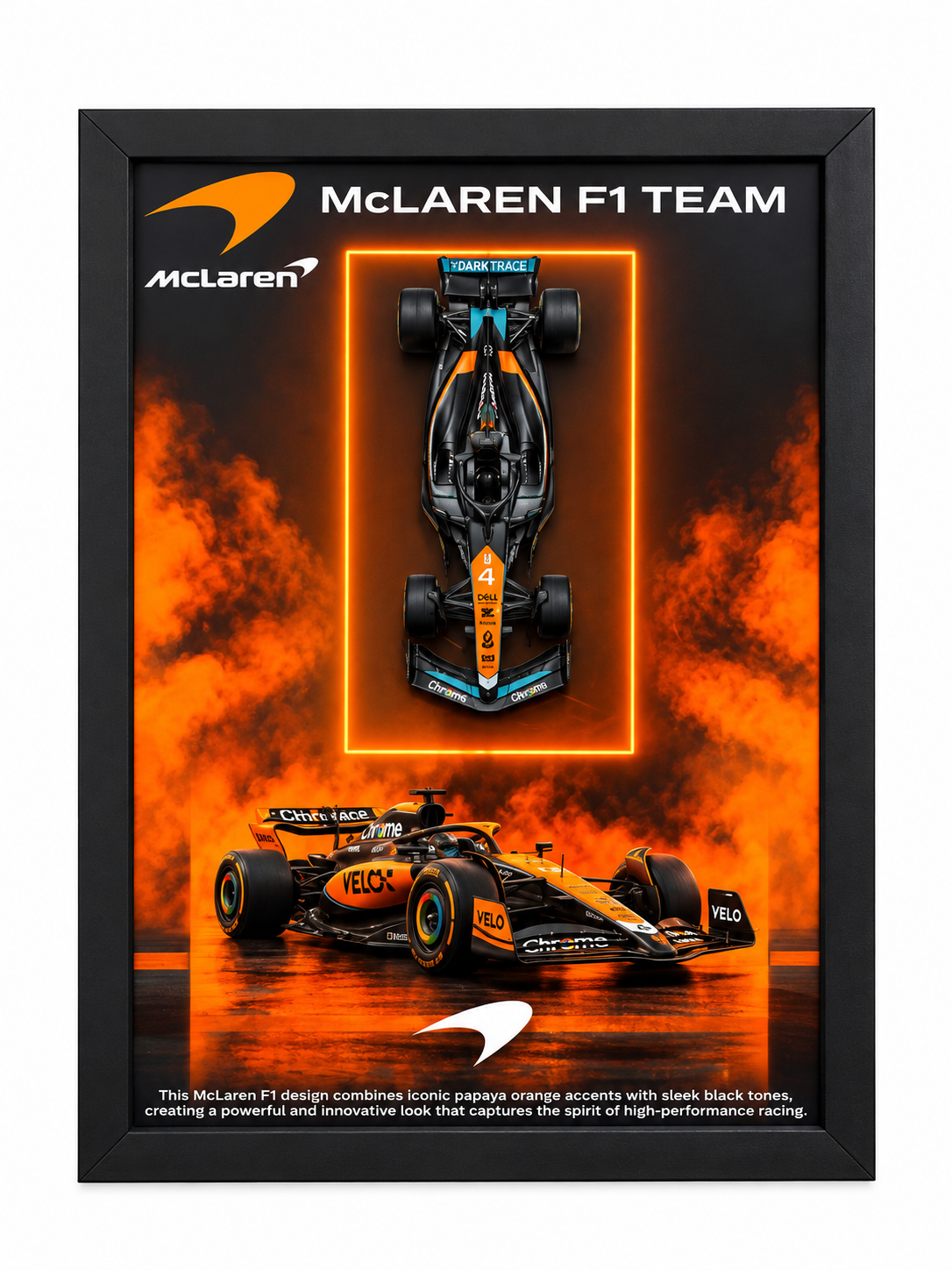 Orange F1 3D car frame by Zelqora