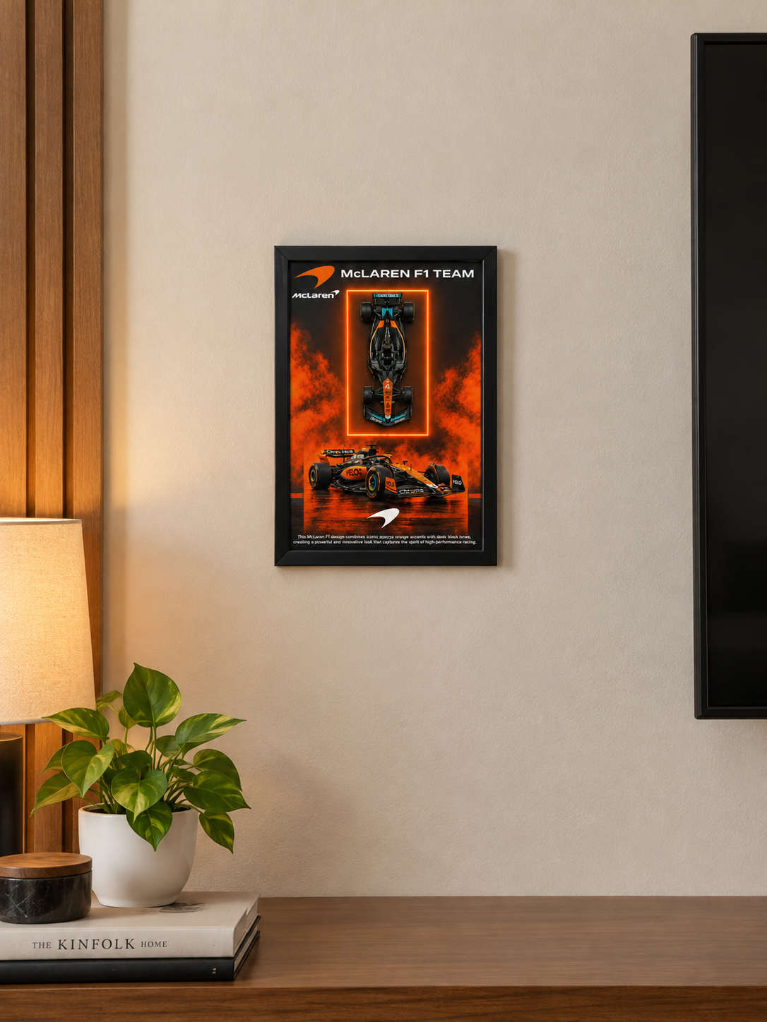 Orange F1 3D Car Frame – A4