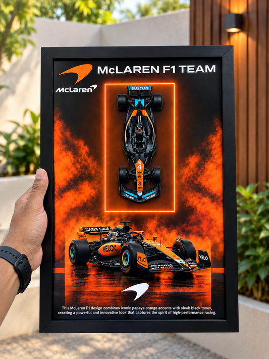 Orange F1 3D Car Frame – A4