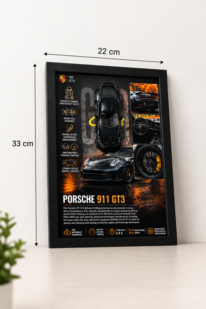 Black 911 3D Car Frame – A4