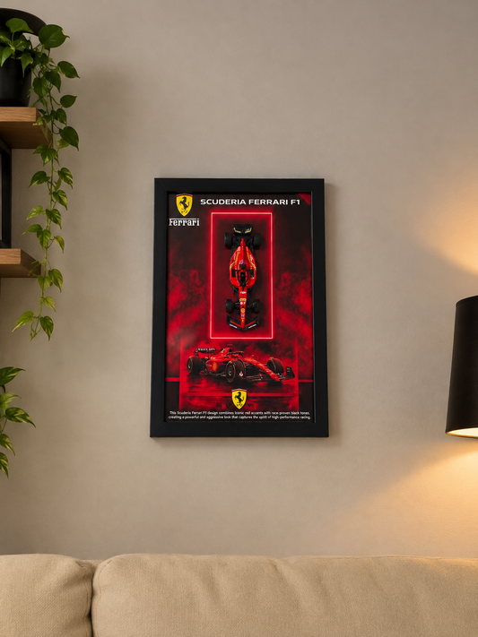 Red F1 3D Car Frame – A4