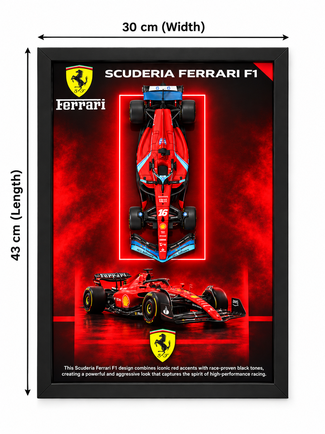 Red F1 3D Car Frame – A3